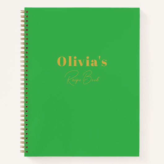 Minimalistisches Personalisiertes Rezept Notizblock (Vorderseite)