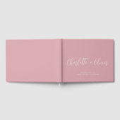 Minimalistisches Personalisiertes Skript Rosa Hoch Gästebuch (Voll)