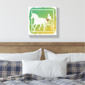Minimalistisches Pferd & Cart Art | Surreal White  Leinwanddruck (Insitu (Schlafzimmer))