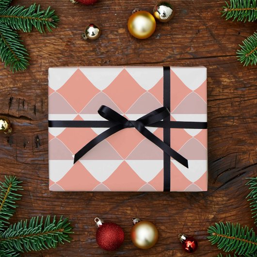 Minimalistisches Pfirsich-Geometrisches Muster Geschenkpapier