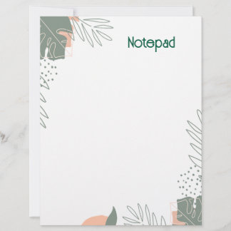 Minimalistisches Pflanzenpapier Notizbuch Briefbogen
