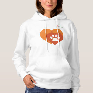 Minimalistisches Pfotenabdruck-Herz Modern Hoodie
