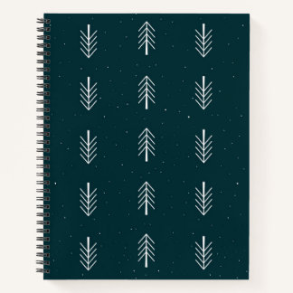 Minimalistisches Pine Leaf Muster Spiral Notebook Notizblock