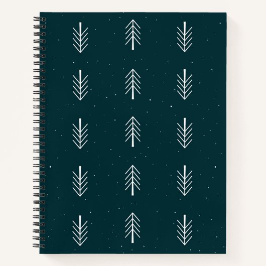 Minimalistisches Pine Leaf Muster Spiral Notebook Notizblock (Vorderseite)