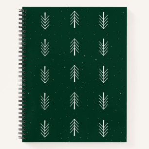 Minimalistisches Pine Leaf Muster Spiral Notebook Notizblock