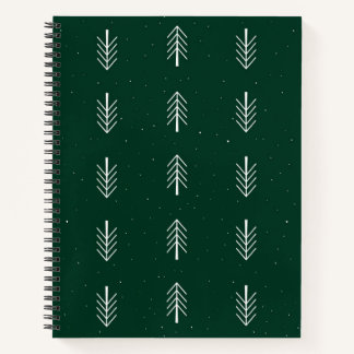 Minimalistisches Pine Leaf Muster Spiral Notebook Notizblock
