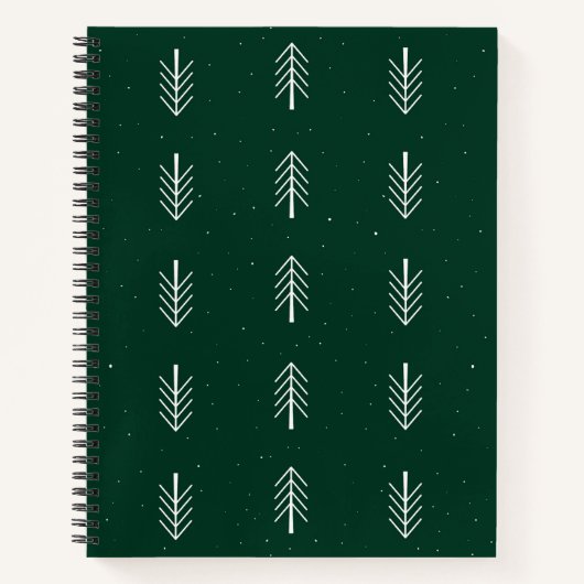 Minimalistisches Pine Leaf Muster Spiral Notebook Notizblock (Vorderseite)