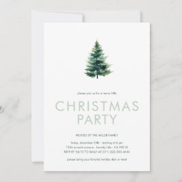 Minimalistisches Pine Tree Green Christmas Party Einladung