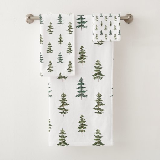 Minimalistisches Pine Tree Muster Badhandtuch Set (Insitu)