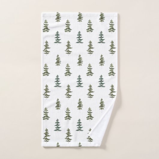 Minimalistisches Pine Tree Muster Badhandtuch Set (Handtuch)