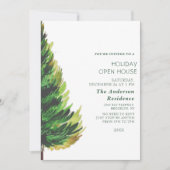 Minimalistisches Pine Tree Weihnachtshaus Einladung (Vorderseite)