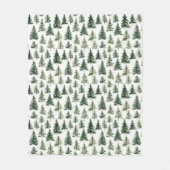 Minimalistisches Pinienwaldmuster Fleecedecke (Vorderseite)