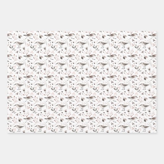 Minimalistisches Pink & Graues Weihnachtsmuster Geschenkpapier Set (Vorderseite 3)