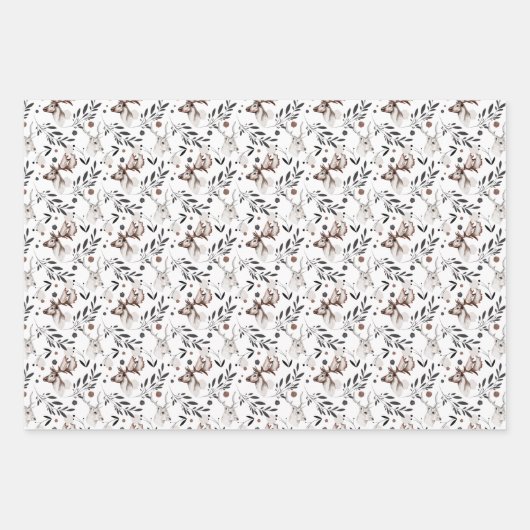 Minimalistisches Pink & Graues Weihnachtsmuster Geschenkpapier Set (Vorderseite 2)