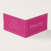 Minimalistisches Pink mit weißer Grenze Visitenkarten (Vorderseite)