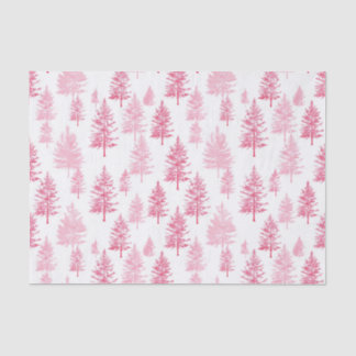 Minimalistisches Pink Pine Trees Tissue Paper Seidenpapier