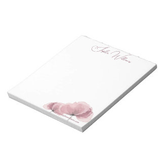 Minimalistisches Pink Poppy-Branding Notizblock