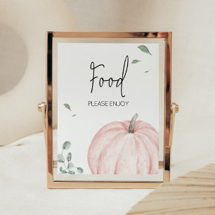 Minimalistisches Pink Pumpkin Baby Dusche Poster