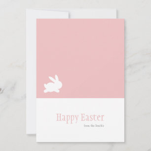 Minimalistisches Pink Rabbit Happy Oaster Feiertagskarte
