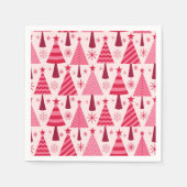 Minimalistisches Pink und Rote Weihnachtsbaummuste Serviette (Vorderseite)