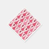 Minimalistisches Pink und Rote Weihnachtsbaummuste Serviette (Ecke)