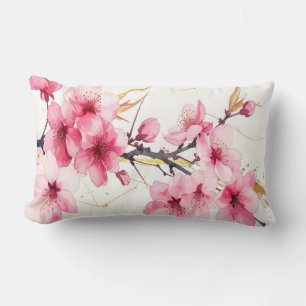 Minimalistisches pinkes Sakura‑Zen‑Dekokissen Lendenkissen
