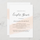 Minimalistisches Pinsel Rosa Stripe Paare Dusche Einladung (Vorne/Hinten)