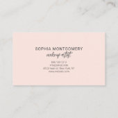 Minimalistisches Pinselskript Makeup Künstler Visitenkarte (Rückseite)