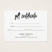 Minimalistisches Pinselskript weiß (Rückseite)