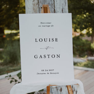 Minimalistisches Plakat Willkommensschild Hochzeit