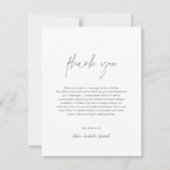 Minimalistisches Platinum Foto Moderne Beerdigung Dankeskarte (Vorderseite)