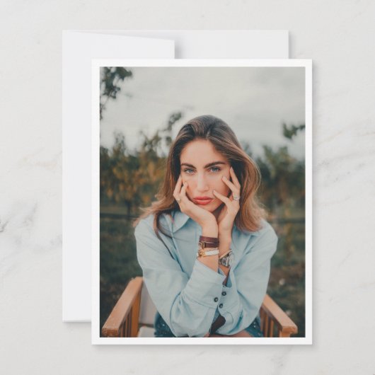 Minimalistisches Platinum Foto Moderne Beerdigung Dankeskarte (Rückseite)