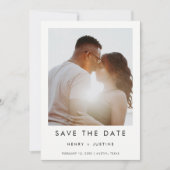 Minimalistisches Portrait Foto, Schwarz & Weiß Save The Date (Vorderseite)
