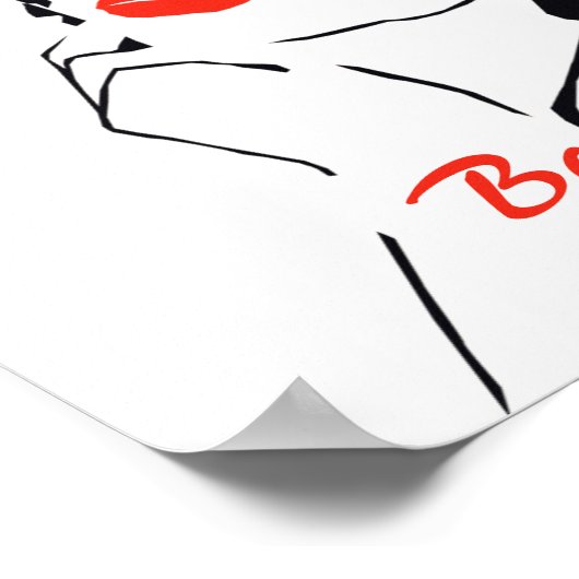 Minimalistisches Poster "Beautiful Woman" (Ecke)