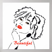 Minimalistisches Poster "Beautiful Woman" (Vorne)