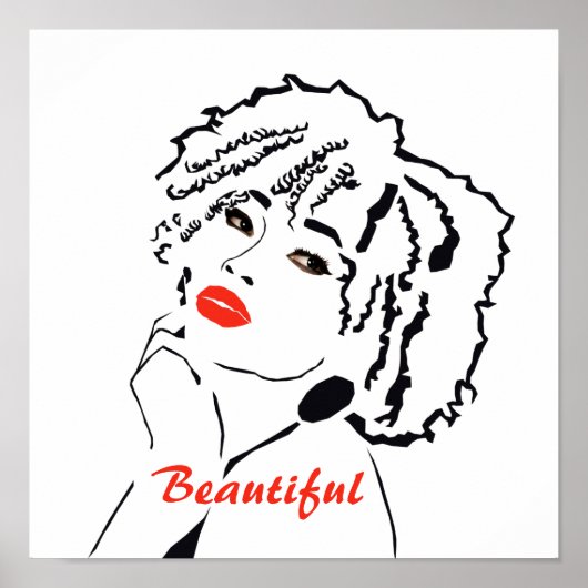 Minimalistisches Poster "Beautiful Woman" (Vorne)