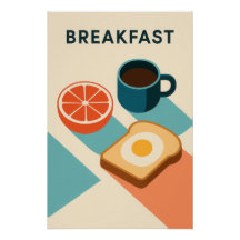 Minimalistisches Poster: BREAKFAST