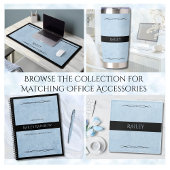 Minimalistisches Powder Blau Schwarzer Moderner Bü Planer