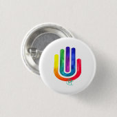 Minimalistisches Prism Hamsa Art Button (Vorne & Hinten)