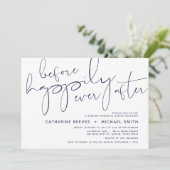 Minimalistisches Probe-Abendessen für Navy Einladung (Stehend Vorderseite)