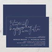 Minimalistisches Probe-Abendessen für Navy Einladung (Vorne/Hinten)