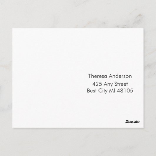 Minimalistisches Probe-Dinner im Schwarzen und Wei Postkarte (Rückseite)