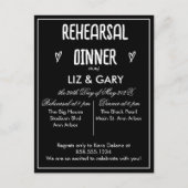 Minimalistisches Probe-Dinner im Schwarzen und Wei Postkarte (Vorderseite)