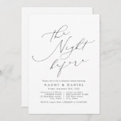 Minimalistisches Probe-Dinner mit modernem Chic Einladung (Vorne/Hinten)