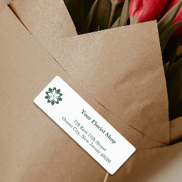 Minimalistisches Produkt "White & Green Florist Sh Etiketten
