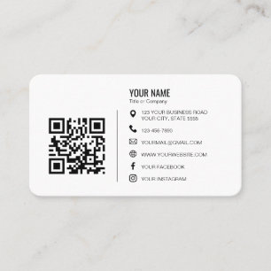Minimalistisches professionelles Firmenlogo QR-Cod Visitenkarte