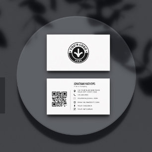 Minimalistisches professionelles Firmenlogo-QR-Cod Visitenkarte