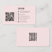Minimalistisches professionelles Firmenlogo QR-Cod Visitenkarte (Vorne/Hinten)