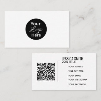 Minimalistisches professionelles Firmenlogo QR-Cod Visitenkarte