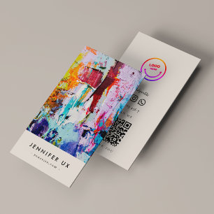 Minimalistisches professionelles Künstler-Foto-QR- Visitenkarte